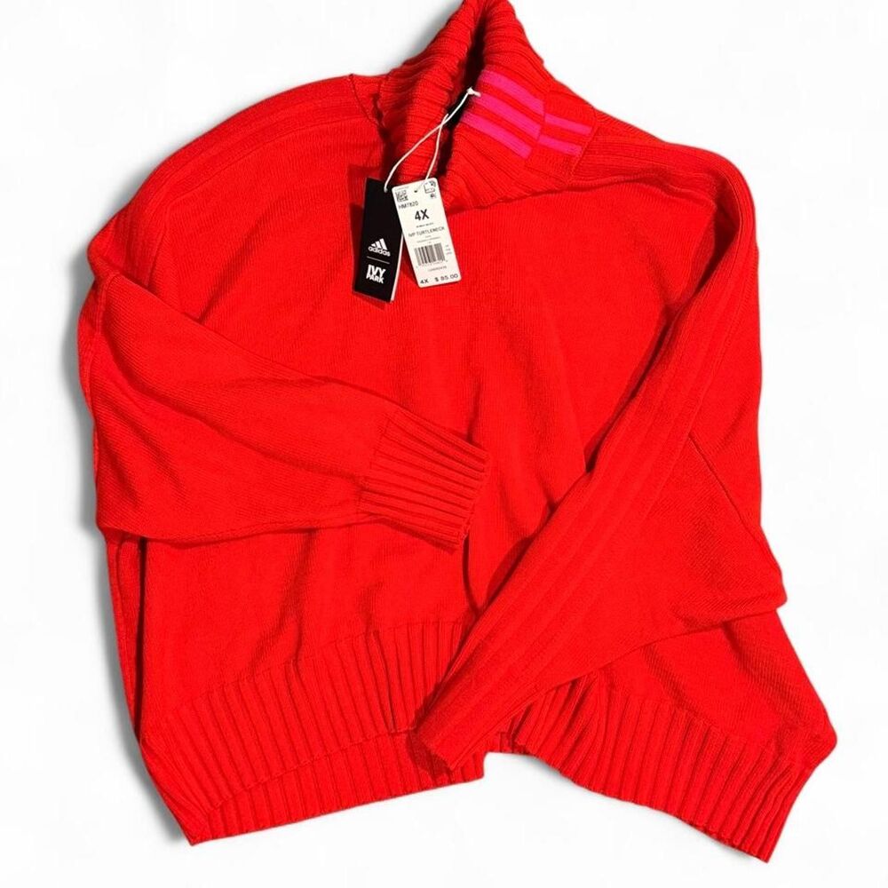 adidas x IVY PARK Red Pink Stripe Turtleneck Sweater 4X NWT